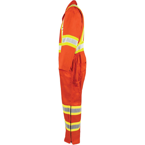 High-Visibility Unlined Coveralls, 5X-Large, High Visibility Orange Cam Industrial
