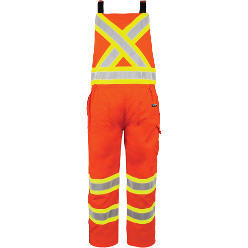 High-Visibility Unlined Overalls, Small, High Visibility Orange Cam Industrial