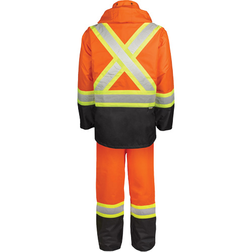 High-Visibility 150-Deniers Rain Suit, Polyester, 3X-Large, High Visibility Orange Cam Industrial