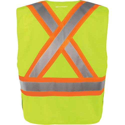 High-Visibility 5-Point Tear Away Vest, High Visibility Orange, Large/X-Large, Polyester Cam Industrial