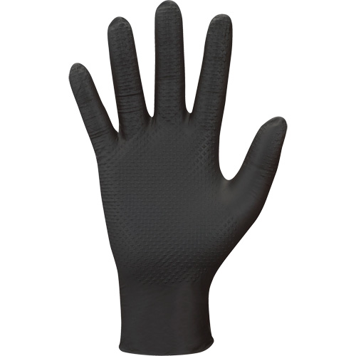 Gants jetables 709B PyraGrip, 7/Petit, Nitrile, 8 mils, Sans poudre, Noir Cam Industrial