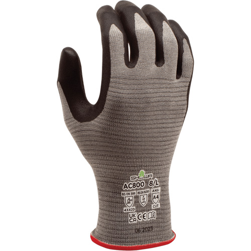 DURACoil Alpha AC800 ESD Gloves, Size Large/8, 18 Gauge, Microfoam Nitrile Coated, HPPE Shell, ASTM ANSI Level A4/EN 388 Level D Cam Industrial