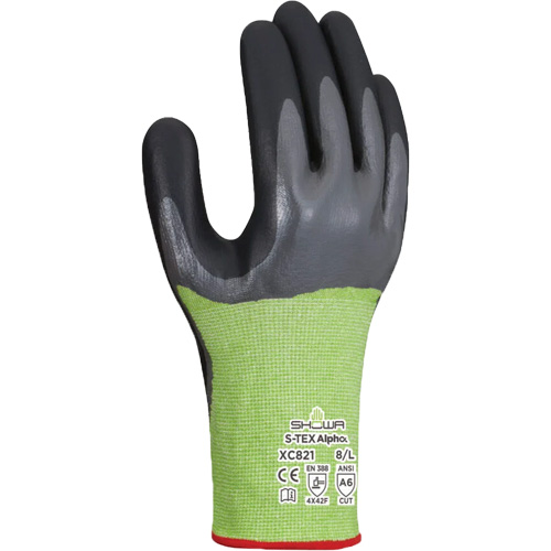 Gants r&eacute;sistants &agrave; la coupe S-TEX Alpha XC821, Taille 2T-Grand/10, Calibre 18, Rev&ecirc;tement Nitrile, Enveloppe en Polyester/Nylon/Polyur&eacute;thane/PEHP/Tungst&egrave;ne, ASTM ANSI niveau A6/EN 388 niveau F Cam Industrial