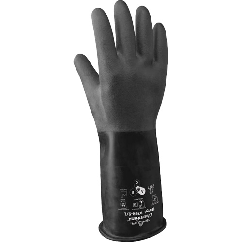 Gants r&eacute;sistants &agrave; l'acide 879R, Taille Grand/9, 14" lo, Caoutchouc butyle, 28 mils Cam Industrial