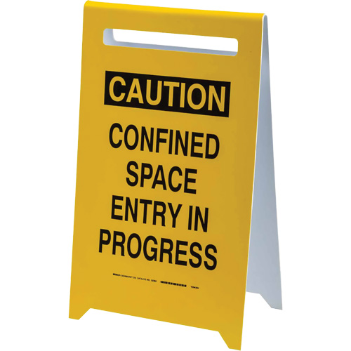 Panneau de sol “Caution Confined Space Entry In Progress”, Anglais Cam Industrial