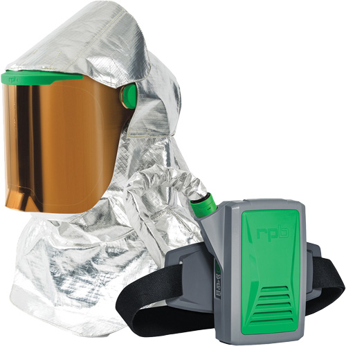 Respirateur &agrave; chaleur radiante Z-Link avec souffleur & montage &agrave; la ceinture, Respirateur &agrave; masque/Capuchon & visi&egrave;re, Pile Lithium-ion Cam Industrial