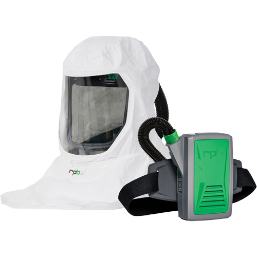 Respirateur T-Link avec casquette, tube de respiration, montage &agrave; la ceinture & APR motoris&eacute; PX5, Cagoule ample & visi&egrave;re, Pile Lithium-ion Cam Industrial