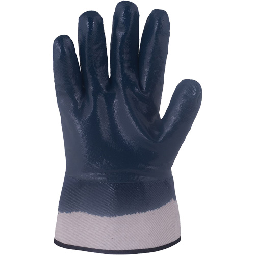 Gants bleu marine avec manchettes renforc&eacute;es &agrave; entoilage coll&eacute; Horizon, 2T-Grand, R&ecirc;vetement Nitrile, Enveloppe en Jersey/Coton Cam Industrial