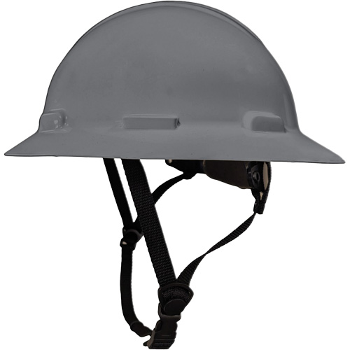 LIDGUARD&reg; Full Brim Hardhat with Chinstrap, Meets CSA Type 1, Ratchet Suspension, Vented Cam Industrial