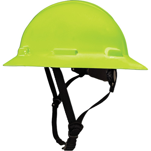 LIDGUARD&reg; Full Brim Hardhat with Chinstrap, Meets CSA Type 1, Ratchet Suspension, Vented Cam Industrial