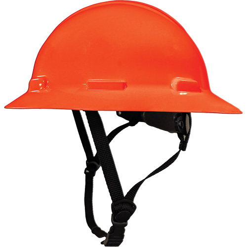 LIDGUARD&reg; Full Brim Hardhat with Chinstrap, Meets CSA Type 2, Ratchet Suspension, Vented Cam Industrial