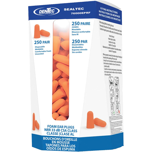 SEALTEC33 Disposable Foam Earplugs Refill, Bulk - Canister Cam Industrial