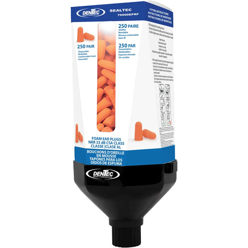 SEALTEC33 Foam Earplug Wall Dispenser Kit with Uncorded Earplugs Cam Industrial