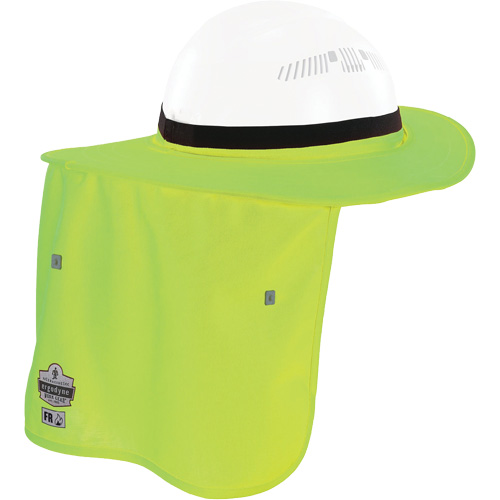 Chill-Its&reg; Lime Green FR Hard Hat Brim with Neck Shade Cam Industrial