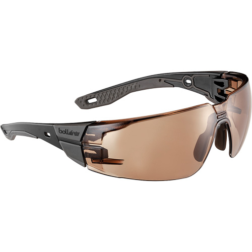 RUSH+ 2.0 M/L Safety Glasses with Black & Grey Frame, Bronze Lens, Anti-Fog/Anti-Scratch, ANSI Z87+ Cam Industrial