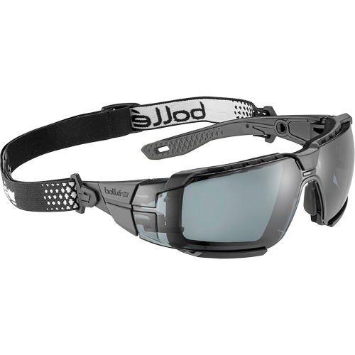 RUSH+ 2.0 XP M/L Safety Glasses with Black & Grey Frame, Smoke Lens, Anti-Fog/Anti-Scratch, ANSI Z87+ Cam Industrial