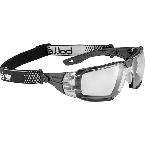 Lunettes de s&eacute;curit&eacute; RUSH+ 2.0 XP avec monture noire et grise, petit, Lentille Transparent, Antibu&eacute;e/Anti-&eacute;gratignures, ANSI Z87+ Cam Industrial