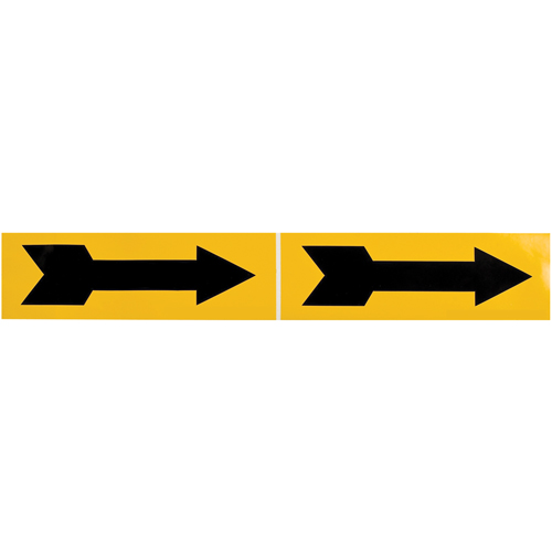 Marqueur de tuyau  Arrow, Autocollant, 2-1/4" h x 7" la, Noir sur jaune Cam Industrial