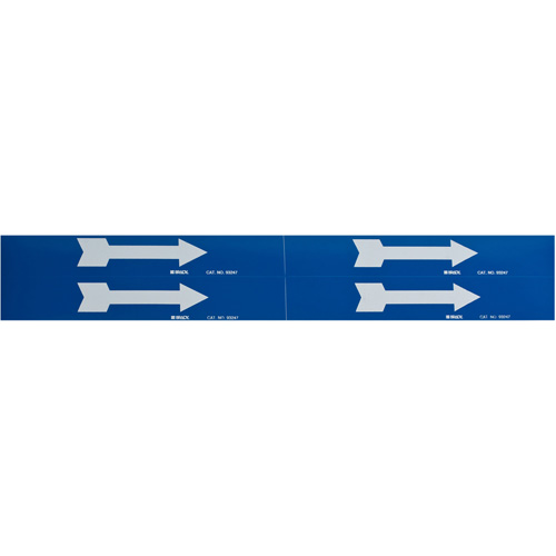 Marqueurs de tuyau avec fl&egrave;ches, Autocollant, 1-1/8" h x 7" la, Blanc/bleu Cam Industrial