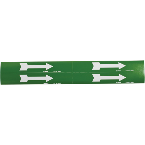Marqueurs de tuyau avec fl&egrave;ches, Autocollant, 1-1/8" h x 7" la, Blanc/vert Cam Industrial