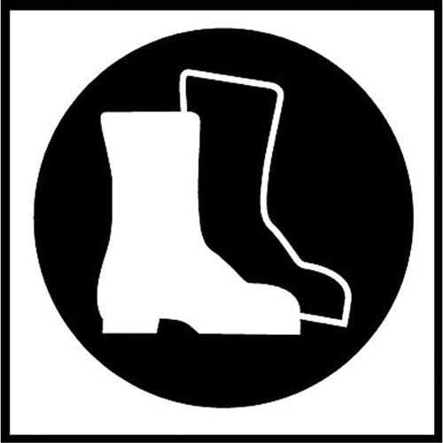 Right to Know Pictogram Labels -Boots, Vinyl, Sheet, 5/8" L x 3/4" W Cam Industrial