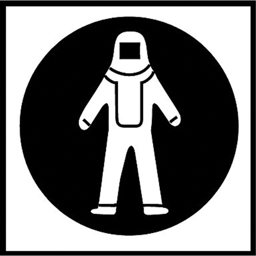 Right to Know Pictogram Labels - Full Protection Suit, Vinyl, Sheet, 5/8" L x 3/4" W Cam Industrial