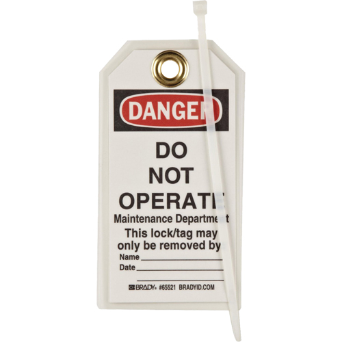 &eacute;tiquettes de verrouillage, Plastique, 3" la x 5-1/2" h, Anglais Cam Industrial