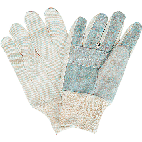 Gants de travail d'usage standard, Grand, Paume en Cuir de vache refendu Cam Industrial