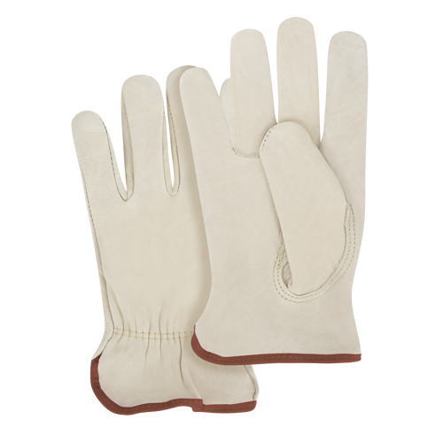 Close-Fit Driver's Gloves, Large, Grain Cowhide Palm Cam Industrial