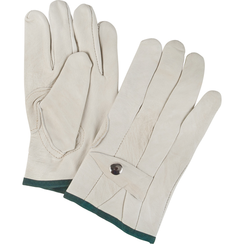 Standard-Duty Ropers Gloves, Medium, Grain Cowhide Palm Cam Industrial