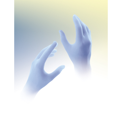 Qualatrile Disposable Gloves, Large, Nitrile, 5-mil, Powdered, Blue Cam Industrial