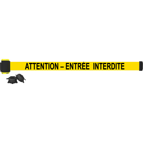 Barri&egrave;re &agrave; fixation murale, Plastique, Fixation magn&eacute;tique, 7', Ruban Noir et jaune Cam Industrial
