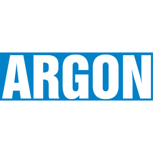 Marqueurs de tuyau "Argon", Autocollant, 2-1/2" h x 12" la, Blanc/bleu Cam Industrial