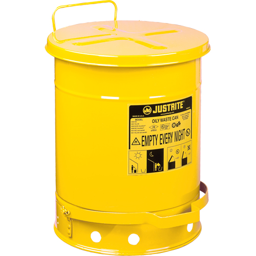 Contenants pour d&eacute;chets huileux, Homologu&eacute; FM/List&eacute; UL, 14 gal. US, Jaune Cam Industrial