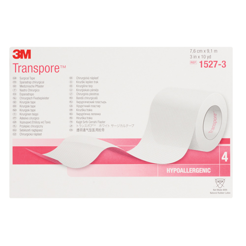 3M Transpore Surgical Tape, Class 1, 30' L x 3" W Cam Industrial