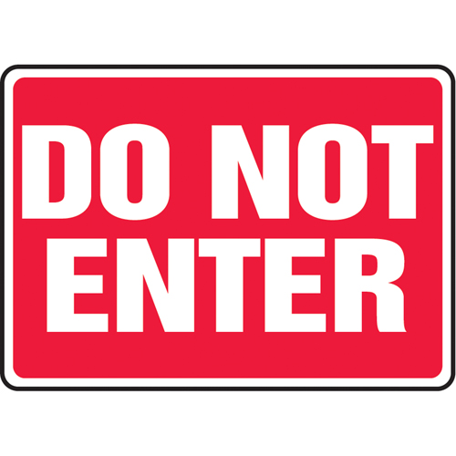 "Do Not Enter" Sign, 7" x 10", Vinyl, English Cam Industrial