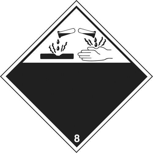 Plaque-&eacute;tiquette TMD mati&egrave;res corrisives, Plastique Cam Industrial