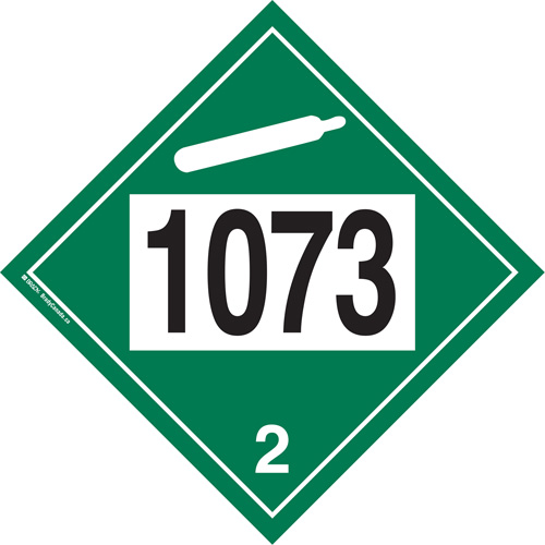 1073 Liquefied Oxygen Non-Flammable Gas TDG Placard, Plastic Cam Industrial