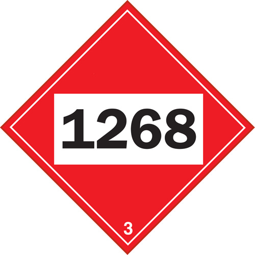 1268 Petroleum Distillates TDG Placard, Plastic Cam Industrial