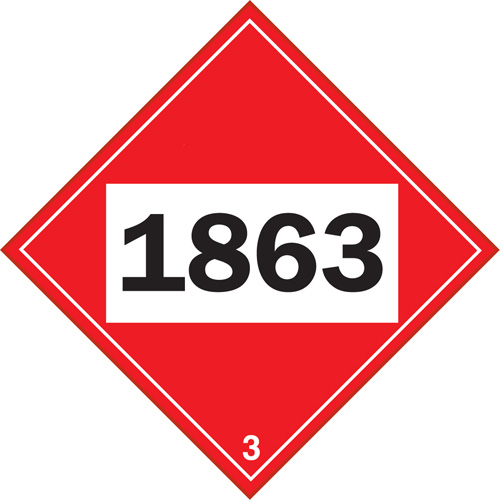 1863 Aviation Fuel Flammable Liquid TDG Placard, Plastic Cam Industrial