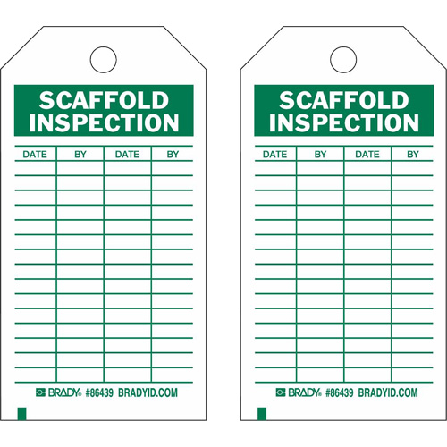 &eacute;tiquettes de rapport d'inspection, Polyester, 4" la x 7" h, Anglais Cam Industrial