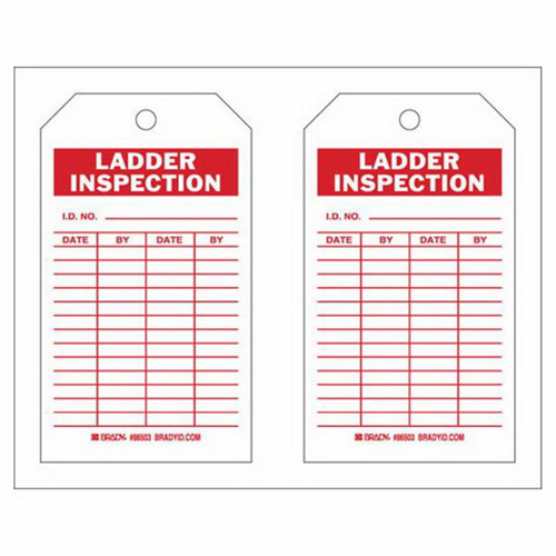 &eacute;tiquettes de rapport d'inspection, Polyester, 4" la x 7" h, Anglais Cam Industrial