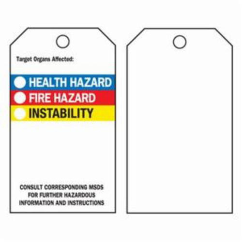 Right-To-Know Tags, Polyester, 3" W x 5-3/4" H, English Cam Industrial