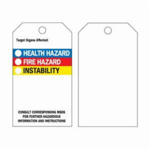 Self-Laminating Right-To-Know Tags, Polyester, 3" W x 5-3/4" H, English Cam Industrial