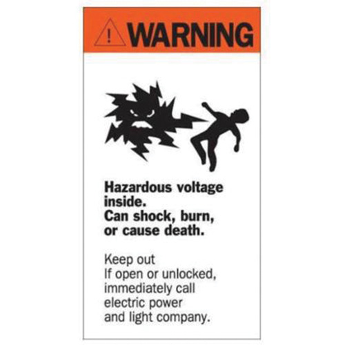 Enseigne Warning Hazardous Voltage, 8" x 4-1/2", Acrylique, Anglais avec pictogramme Cam Industrial