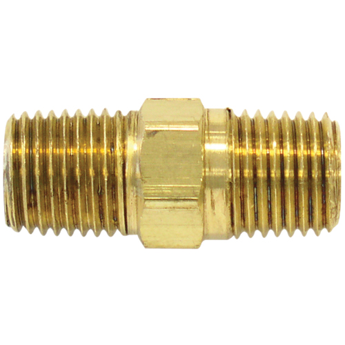 RACCORD HEXAGONAL,1/4"-1/4"NPT,LAITON, Laiton Cam Industrial