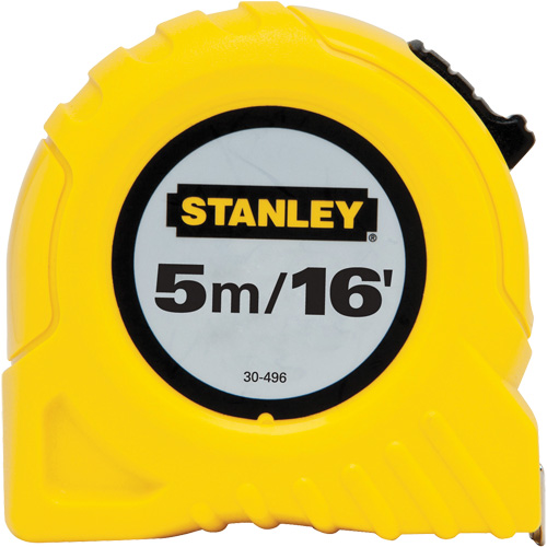 Tape Measure, 3/4" x 16'/5 m, Imperial & Metric Graduations Cam Industrial
