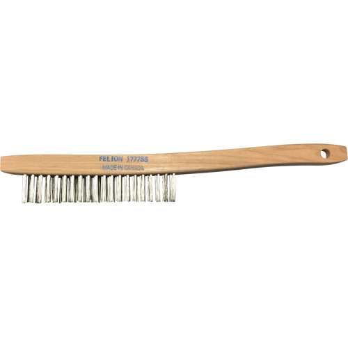 Brosses de nettoyage &agrave; manche recourb&eacute;, Acier inoxydable, 3 x 19 rangs de fils, Longueur 14" Cam Industrial