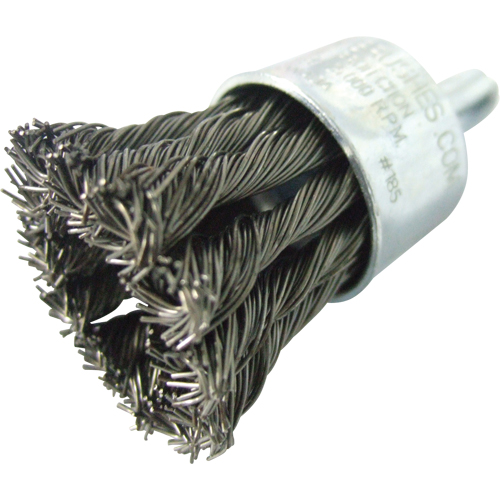 Knotted Wire End Brushes, 1" Dia., 0.020" Wire Dia., 1/4" Shank Cam Industrial