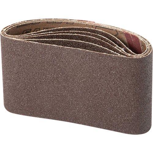Courroie abrasive pour ponceuse portative, 3" la x 21" lo, Oxyde d'aluminium, Grain 100 Cam Industrial